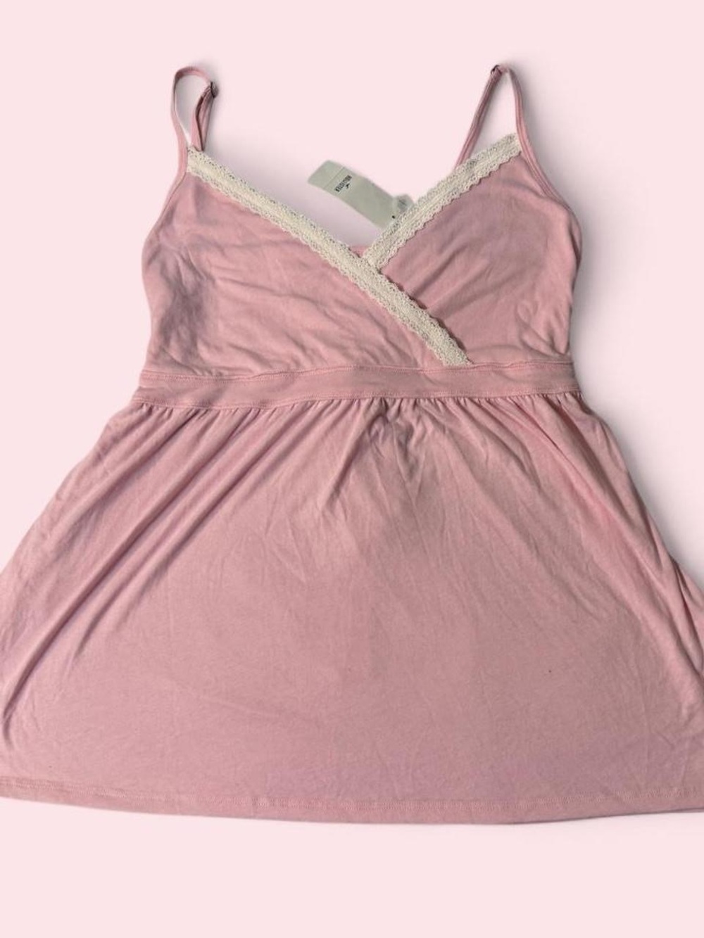 Hollister NWT Pink Lace Accented Babydoll Empire Waist Viral Top